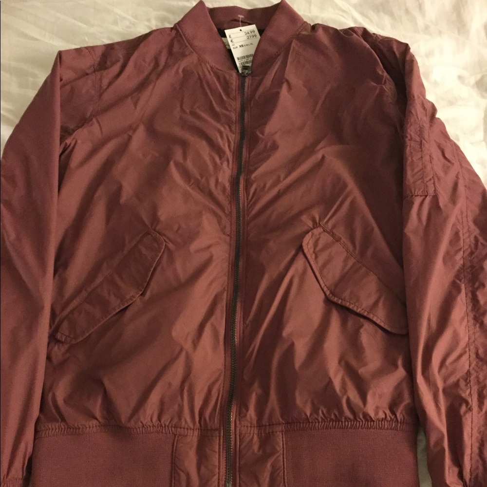 H&M XS bomber Brand new Matte plum/light burgundy